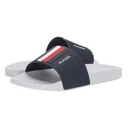 Dép Tommy Hilfiger Men's Eastern Slide Sandal White Màu Trắng Đen Size 43