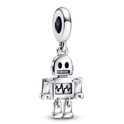 Hạt Vòng Charm Pandora Bestie Bot Robot Dangle 792250C01 Màu Bạc