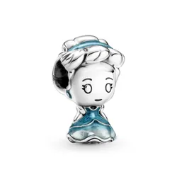 Hạt Vòng Charm Pandora Disney Cinderella 799509C01 Màu Bạc Xanh