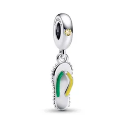 Hạt Vòng Charm Pandora Flip-Flop Dangle 792197C01 Màu Bạc Xanh