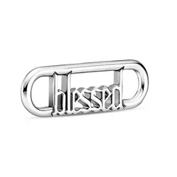 Hạt Vòng Charm Pandora Me Styling Blessed Word Link 799670C00 Màu Bạc