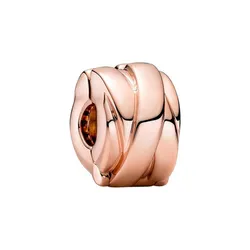 Hạt Vòng Charm Pandora Polished Ribbons Clip 789502C00 Màu Vàng Hồng