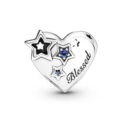 Hạt Vòng Charm Pandora Thankful Heart & Stars 799527C01 Màu Bạc