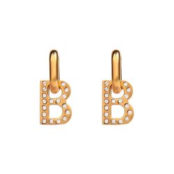 Khuyên Tai Balenciaga B Chain Xs Earrings In Gold Màu Vàng Gold