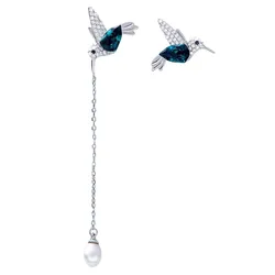 Khuyên Tai Kya Jewel Pha Lê Swarovski Chim Ruồi Xanh SE1