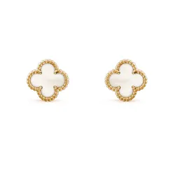 Khuyên Tai Jewery Luxury Mother Of Pearl 18k Gold Yellow Màu Vàng Gold Size 9mm