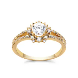Nhẫn Huy Thanh Jewelry NDINO 226 - 14K - Đá Cubic Zirconia Màu Vàng Gold