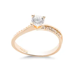Nhẫn Huy Thanh Jewelry NDINO 39 - 14K - Đá Cubic Zirconia Màu Vàng Gold