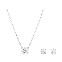 Set Dây Chuyền, Khuyên Tai Swarovski Women's Tennis Attract Collection 5113468 Màu Bạc