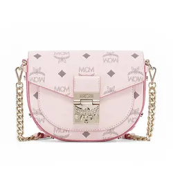 Túi Đeo Chéo MCM Tracy Round Crossbody In Visetos Màu Hồng