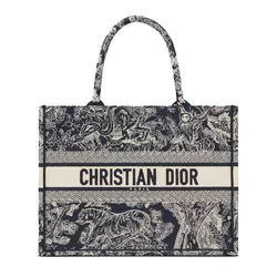 Túi Tote Dior Book Tote Blue Toile De Jouy Reverse Embroidery Medium Màu Xanh Blue