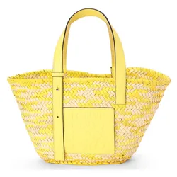 Túi Tote Loewe x Paula’s Ibiza Confetti Basket Palm Leaf Tote Bag Màu Vàng Chanh