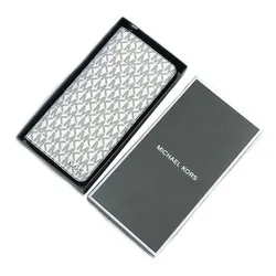 Ví Michael Kors MK Long Wallet Logo Leather 36U9MCRE3B Màu Trắng Size 20