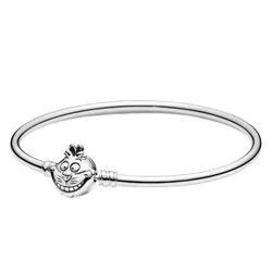 Vòng Đeo Tay Pandora Moments Disney Khóa Mèo Cheshire  599343C00 Màu Bạc Size 17
