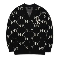 Áo Cardigan MLB Monogram New York Yankees 3AKCM0224-50BKS Màu Đen Size M