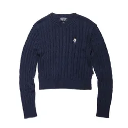 Áo Len WHOAU Steve R-Neck Pullover WHKAC4T11F Màu Xanh Navy