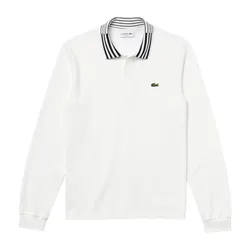 Áo Polo Dài Tay Lacoste Men's Slim Fit Heritage Cotton Polo PH1875 20C 70V Màu Trắng Size 4