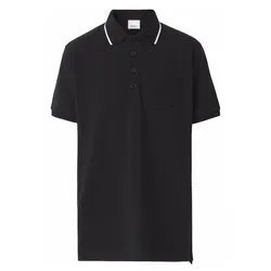Áo Polo Nam Burberry Logo-Patch Shirt Màu Đen  Size S