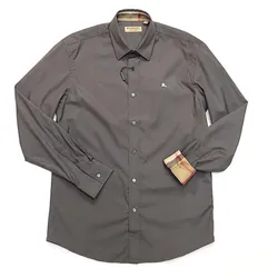 Áo Sơ Mi Burberry Stone Grey Check Cổ Màu Xám Size M