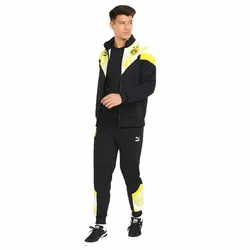 Bộ Thể Thao Puma Black BVB Iconic MCS Mesh Printed Regular Fit Sports Jacket Màu Đen Vàng Size S