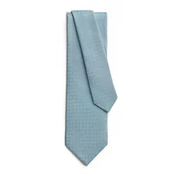 Cà Vạt Hermès Cravate Façonnée H Màu Xanh Ngọc Nhạt