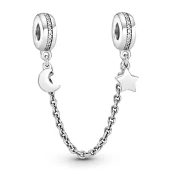 Charm Xích Pandora Half Moon And Star 797512CZ Màu Bạc