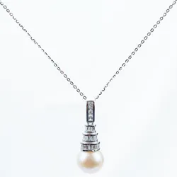 Dây Chuyền Minh Hà Pearl Jewelry Bạc Ý Cao Cấp S925, Viên Ngọc 10mm Màu Trắng
