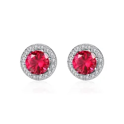 Khuyên Tai Kya Jewel Bạc Nữ Đá Hồng Duyên Dáng SE40