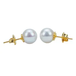 Khuyên Tai Minh Hà Pearl Jewelry Ngọc Trai, Vàng 18k Màu Trắng/Vàng