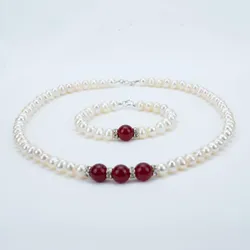 Set Vòng Cổ Và Vòng Tay Minh Hà Pearl Jewelry Ngọc Trai Phối Đá - Khóa Bạc Ý S925 10mm, Ngọc Trai 7-8mm Phối Màu