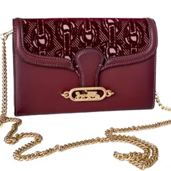 Túi Cầm Tay Coach F38685 Claret FLK Chain Crossbody Màu Đỏ Đô