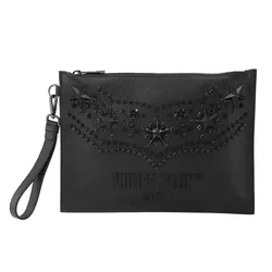 Túi Cầm Tay Philipp Plein Studded PP1978 Elkskin Clutch Màu Đen