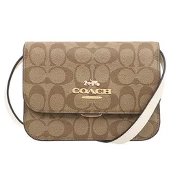 Túi Đeo Chéo Coach Brynn Flap Crossbody In Signature Canvas C5592 Màu Nâu Be