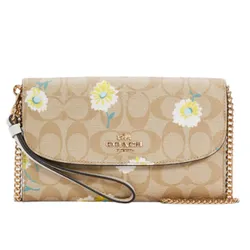 Túi Đeo Chéo Coach Gemma Clutch Crossbody In Signature Canvas With Daisy Print C3052 Màu Be