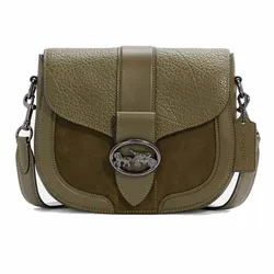 Túi Đeo Chéo Coach Georgie Crossbody Saddle Bag Màu Xanh Rêu C2805