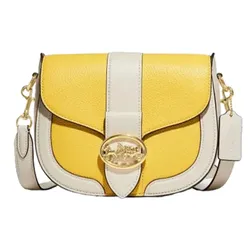 Túi Đeo Chéo Coach Georgie Saddle Bag In Colorblock Màu Vàng Trắng
