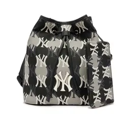 Túi Đeo Chéo Dây Rút MLB Bucket Argyle Monogram Large Bag New York Yankees 3ABML012N-50BKS Màu Đen Xám