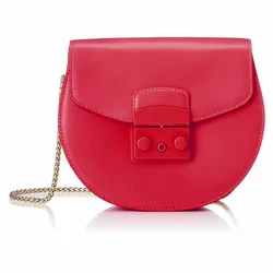 Túi Đeo Chéo Furla Metropolis Mini Crossbody Round Vitello New Calf Màu Đỏ Ruby