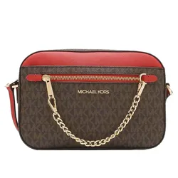 Túi Đeo Chéo Michael Kors MK Large Jet Set Item 35S1GTTC9B EW Chain Crossbody Bag In Brown Acorn Màu Nâu - Đỏ