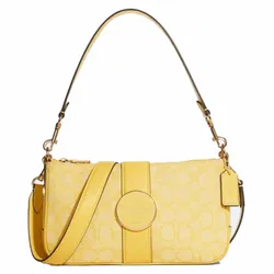 Túi Đeo Vai Coach Baguette Lonnie En Jacquard De Firma C8306 Màu Vàng