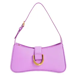 Túi Đeo Vai Nữ Charles & Keith CNK Gabine Curved Shoulder Bag Violet 20270913 Màu Tím