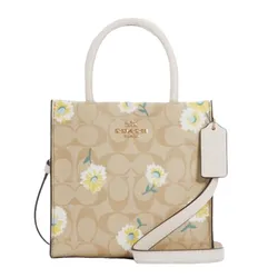 Túi Tote Coach Mini Cally Crossbody In Signature Canvas With Daisy Print C3599 Màu Be