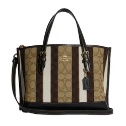 Túi Xách Coach Mollie Tote 25 In Signature Jacquard With Stripes C4086 Màu Nâu
