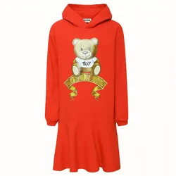 Váy Trẻ Em Moschino Dress With Toy And Logo Graphic Cloud HDV097 LDA16 Màu Đỏ