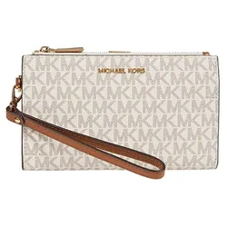 Ví Michael Kors MK Jet Set Double Zip Wristlet 35F8GTVW0B Màu Trắng Nâu