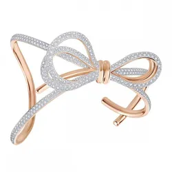Vòng Đeo Tay Swarovski Lifelong Bow Cuff, White, Mixed Metal Finish 5447088 Màu Vàng Hồng Size S