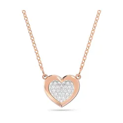 Dây Chuyền Swarovski Hall Pendantpavé, Heart, White, Rose Gold-Tone Plated 5646727 Màu Vàng Hồng
