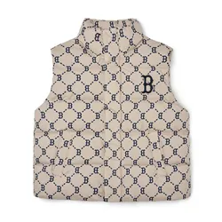 Áo Ghi Lê MLB Monogram Vest Boston Red Sox 3ADVM2026-43BGL Màu Be