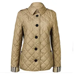 Áo Khoác Nữ Burberry Frankby Quilted Jacket Canvas Màu Be Size L