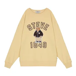 Áo Nỉ Sweater WHOAU Brushed Big Steve Patch WHMWC4911U Màu Vàng